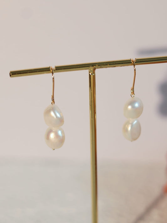 Double Baroque Pearls Earring