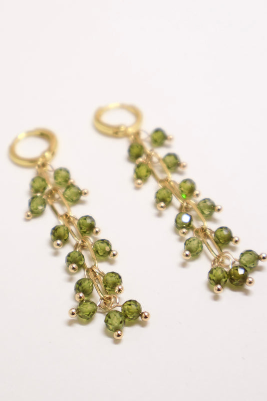 Green Crystal Sugar Drop Earrings