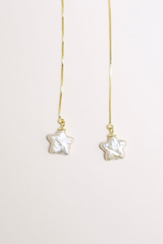 Starlight Pearl Threader Earrings