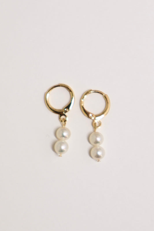 Everyday Pearl -- Classic Duo Loop Earrings