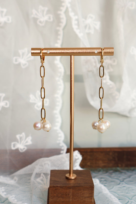 Bubbles Pearl Loop Earrings