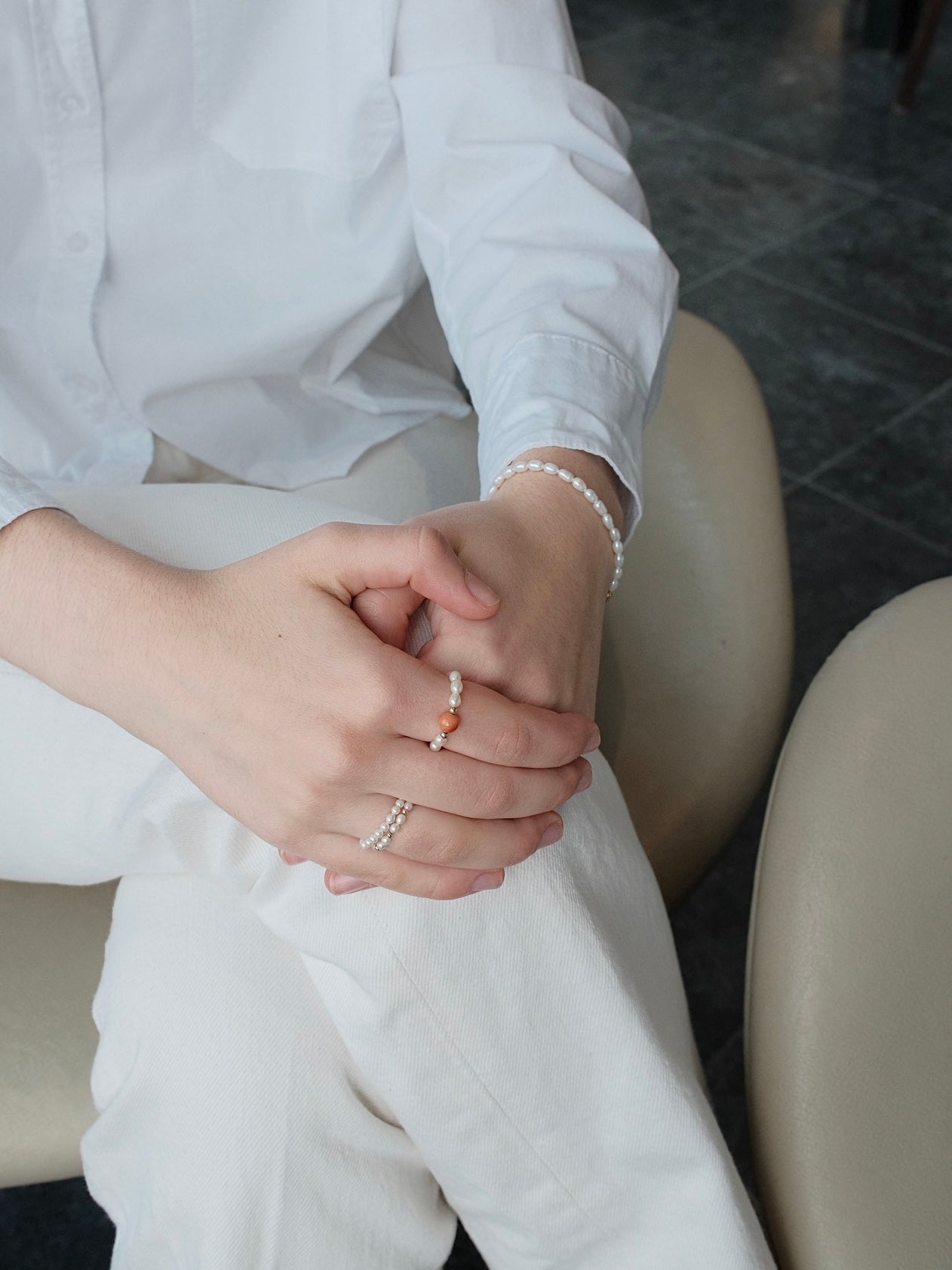 Curiosity - Classic Oval Freshwater Pearl Bracelet, Dainty Minimalist Jewelry