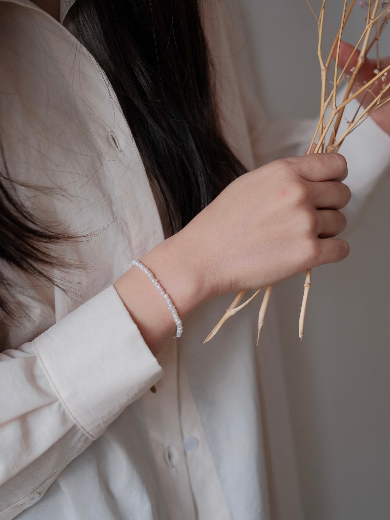 Curiosity - Dainty and Unique Irregular Freshwater Pearl Bracelet, Minimalist Jewelry