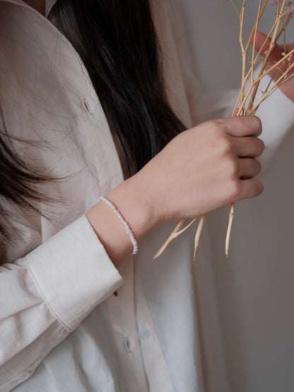 Curiosity - Dainty and Unique Irregular Freshwater Pearl Bracelet, Minimalist Jewelry