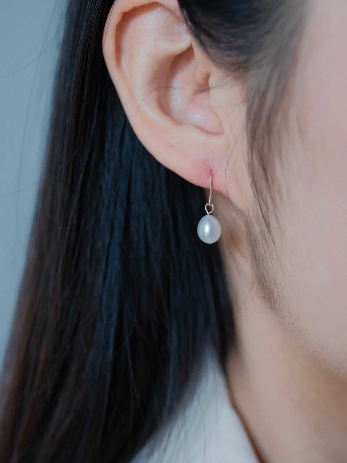 Curiosity - Classic Freshwater Pearl Drop Earrings, Dainty Minimalist Jewelry