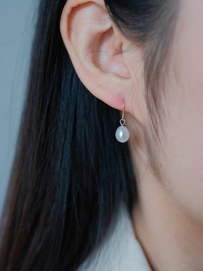 Curiosity - Classic Freshwater Pearl Drop Earrings, Dainty Minimalist Jewelry