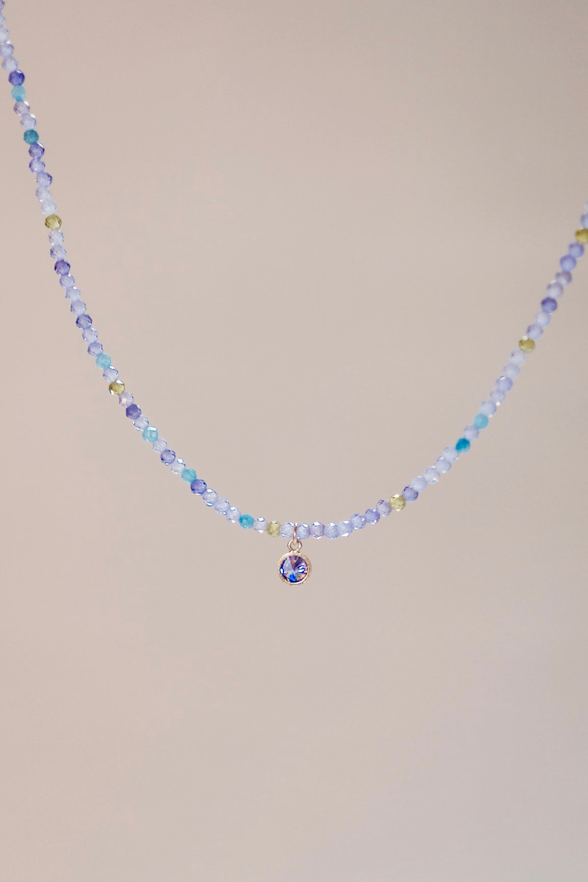 Tears of the sea, super shiny purple and blue zirconia necklace